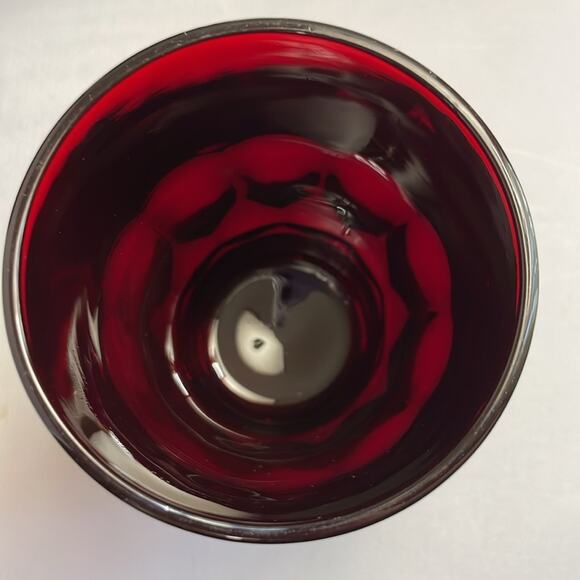 3 Vintage Anchor Hocking Georgian Ruby Red 9 oz Flat Tumbler Drinking‎ Glasses - Picture 4 of 6